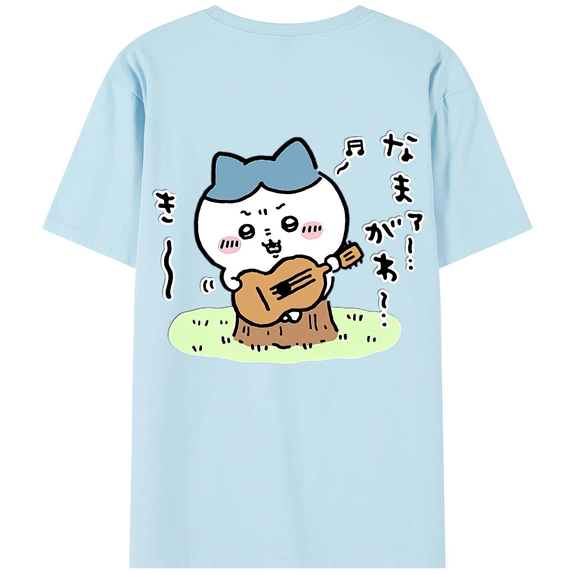 （画像用） ちいかわ ハチワレ Chii-kawa hachiware 綿100％半袖Tシャツ（背面プリント）